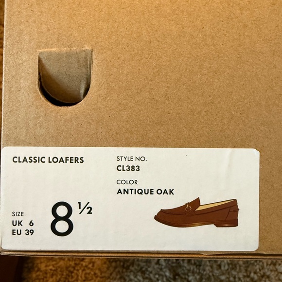 New in Box J Crew Classic Leather Loafers with Gold Buckle (Antique Oak) 8.5 - Picture 5 of 5